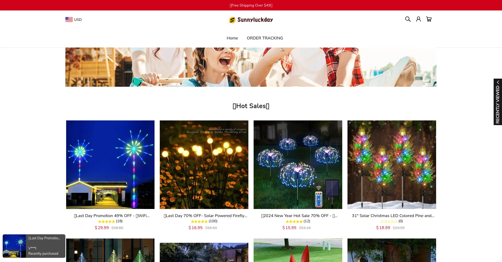 Website screenshot of Sunnyluckday.com