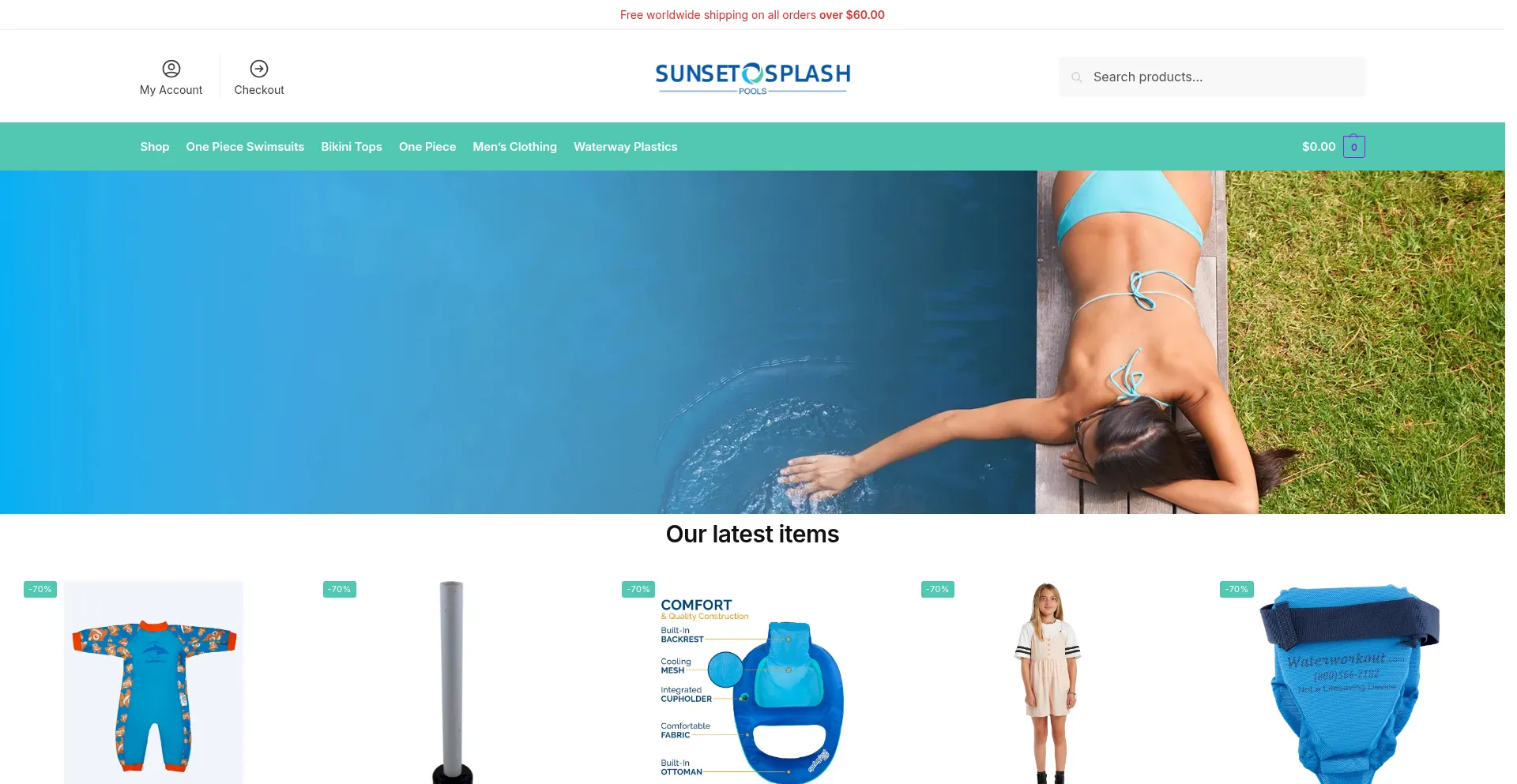 Website screenshot of Sunsetsplashpools.com