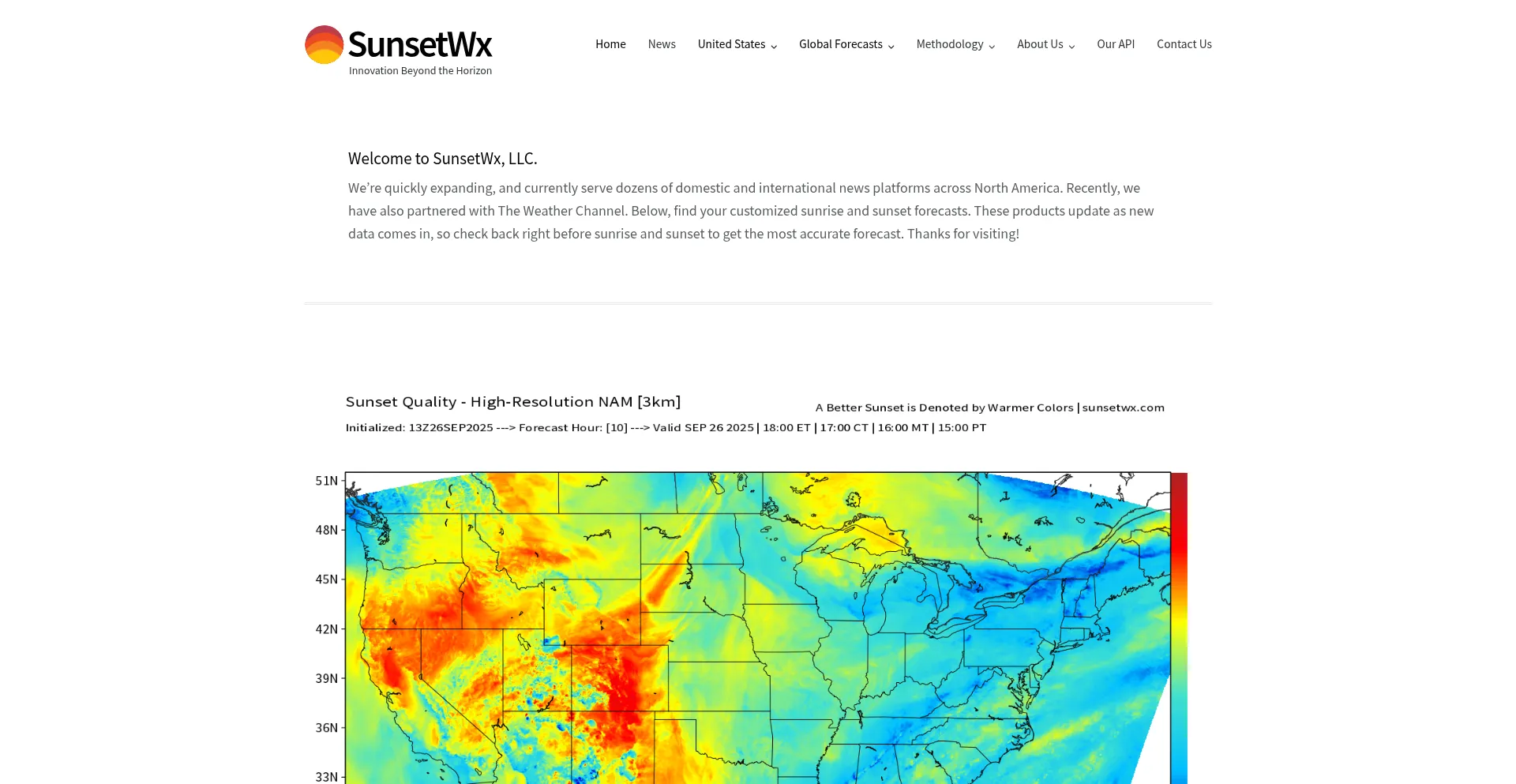 Sunsetwx.com Screenshot