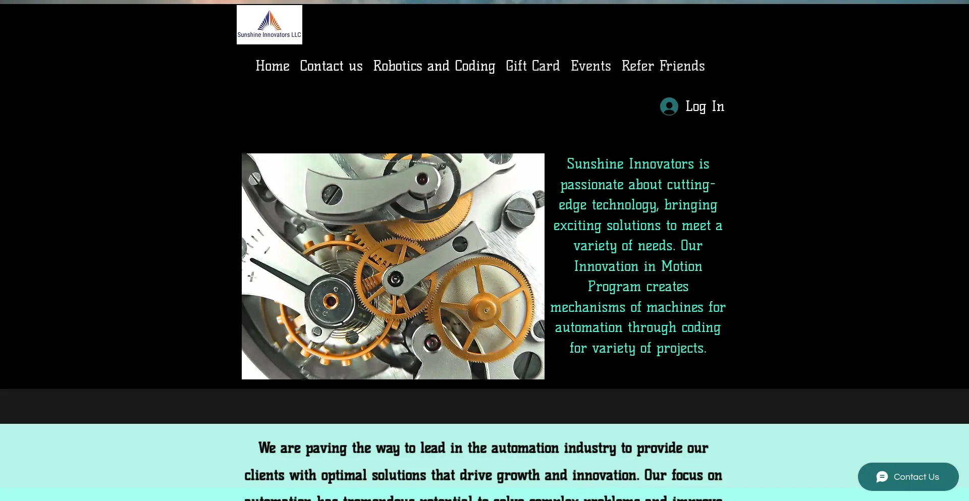 Website screenshot of Sunshineinnovators.net