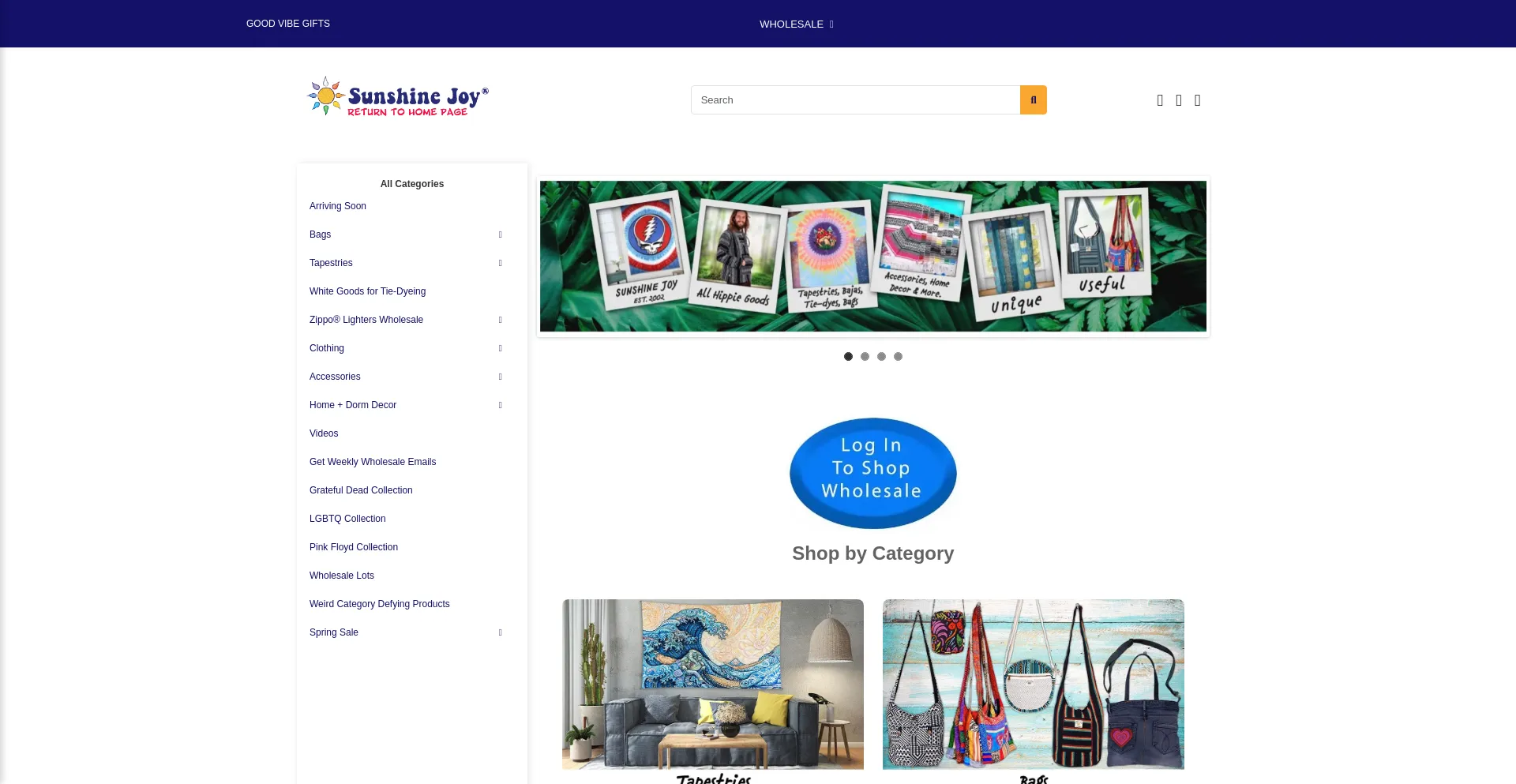Website screenshot of Sunshinejoy.com