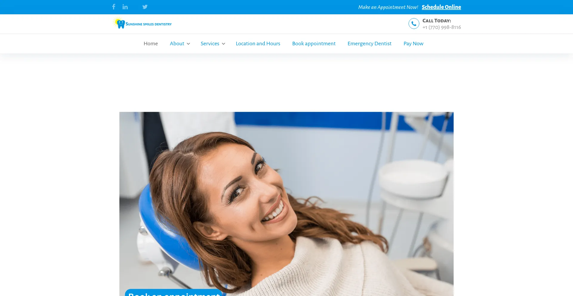 Website screenshot of Sunshinesmilesdentistry.com