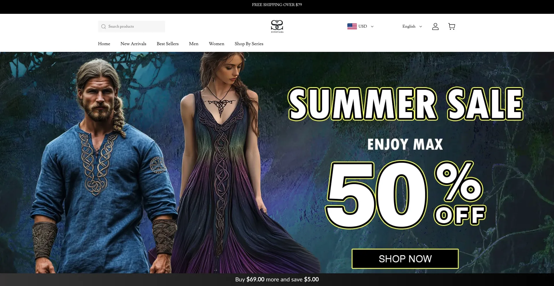 Website screenshot of Sunstara.com