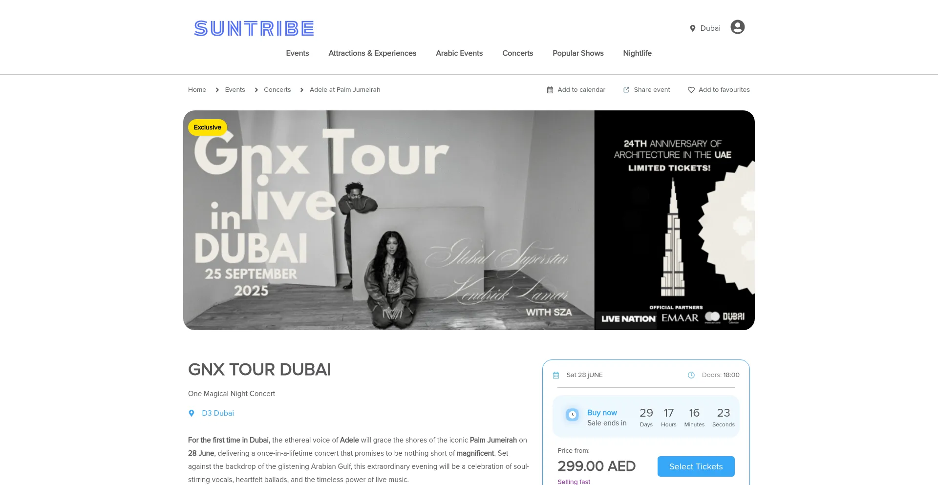 Website screenshot of Suntribe.ae