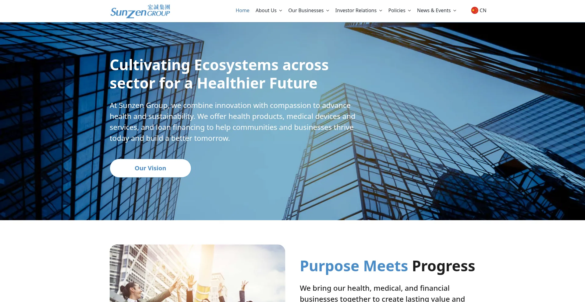 Website screenshot of Sunzen.com.my