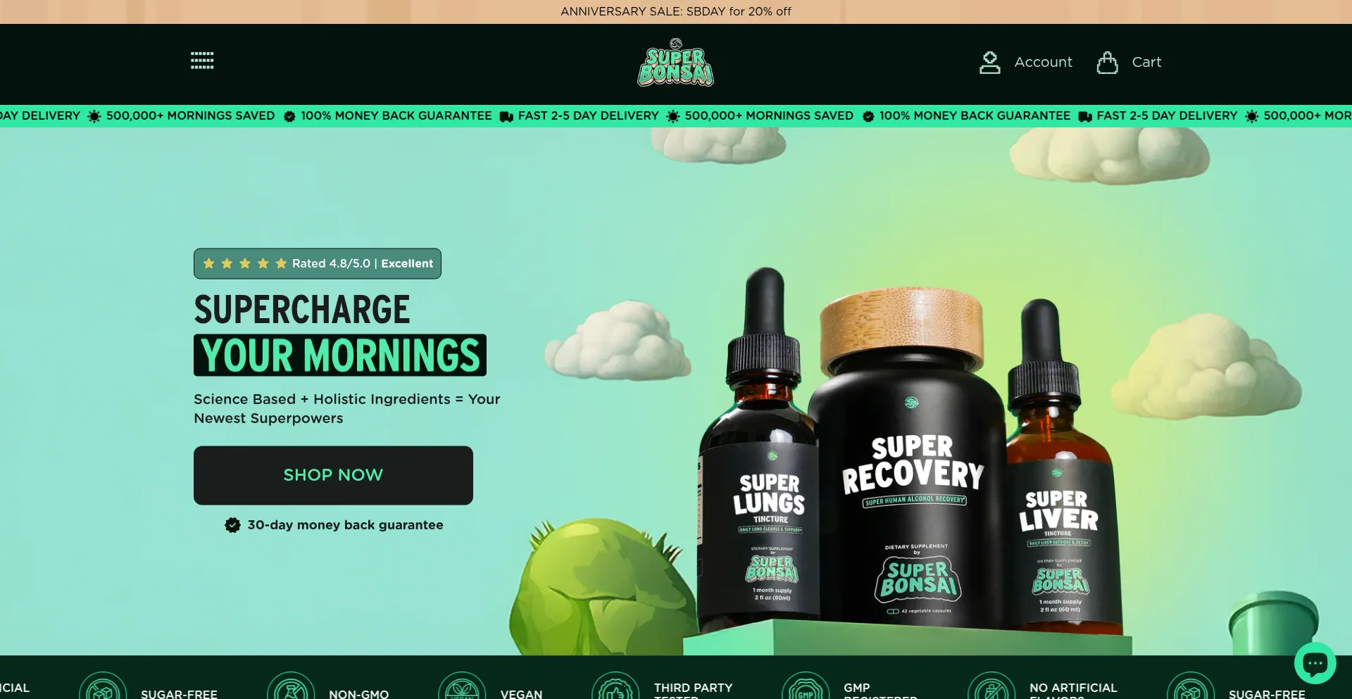 Website screenshot of Superbonsai.com