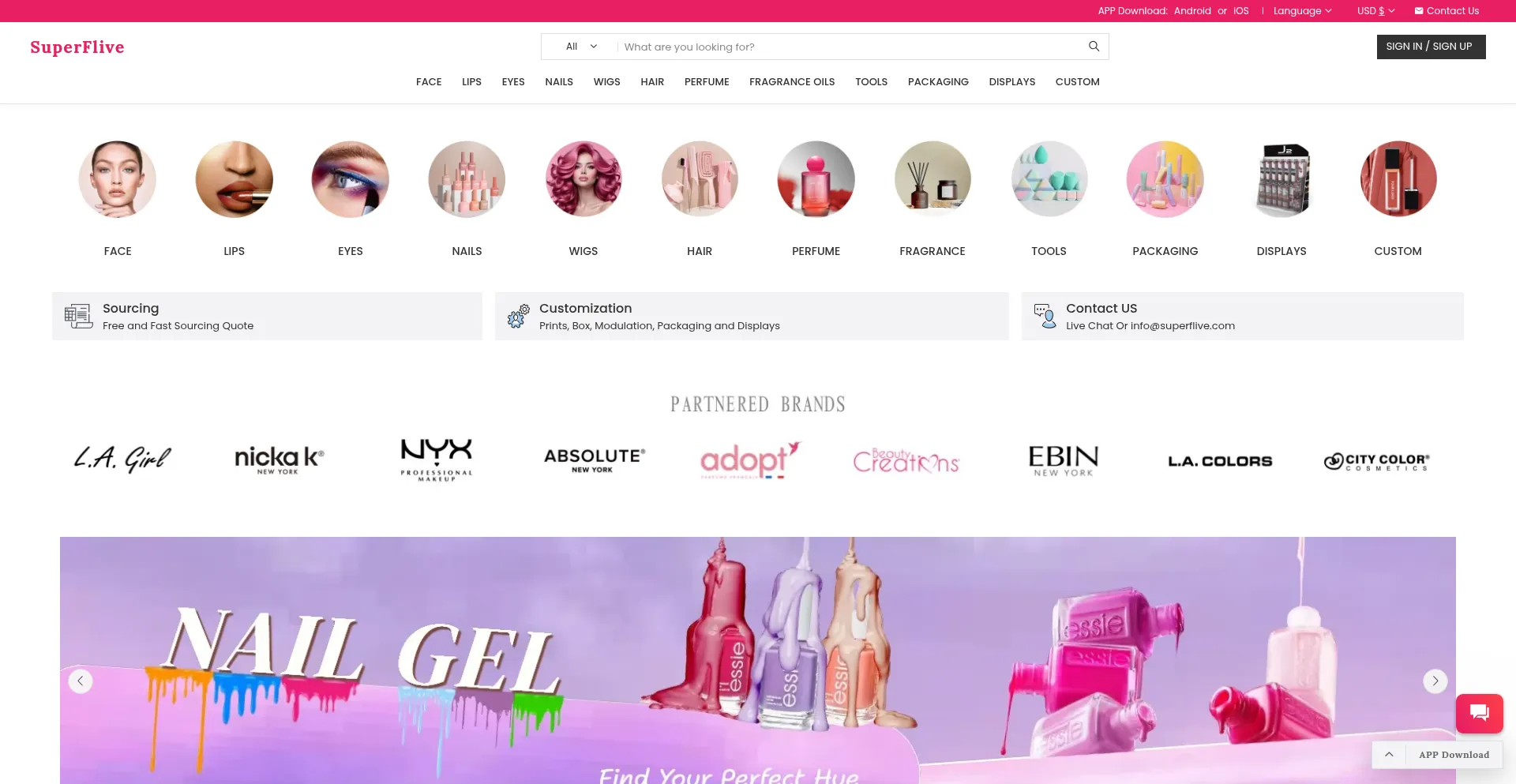 Website screenshot of Superflive.com