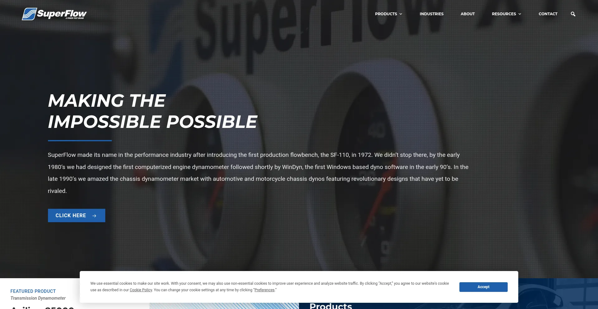 Website screenshot of Superflow.com