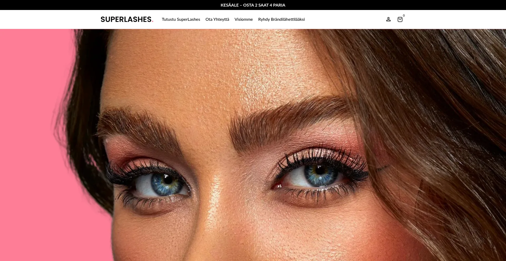 Website screenshot of Superlashes.fi