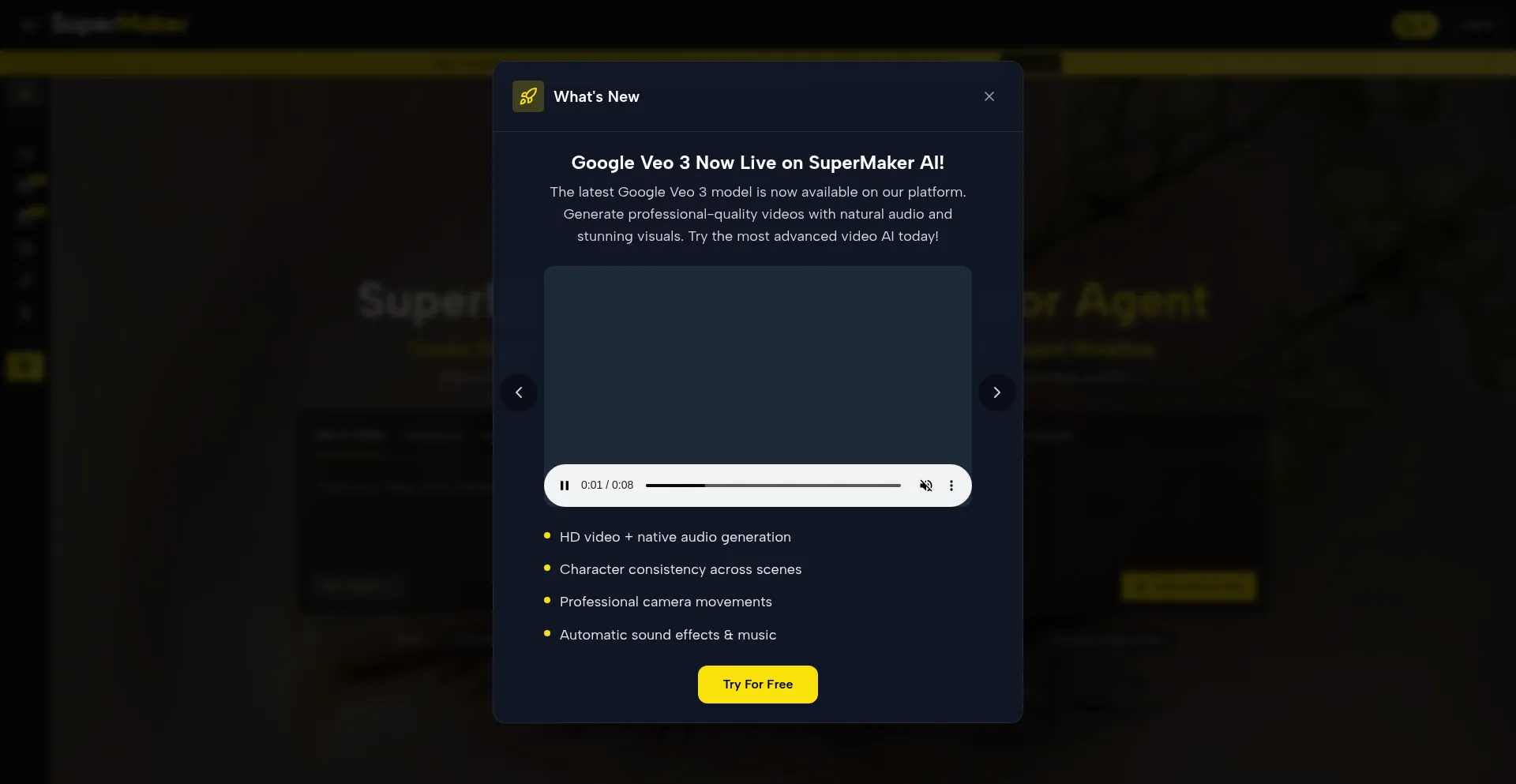 Website screenshot of Supermaker.ai