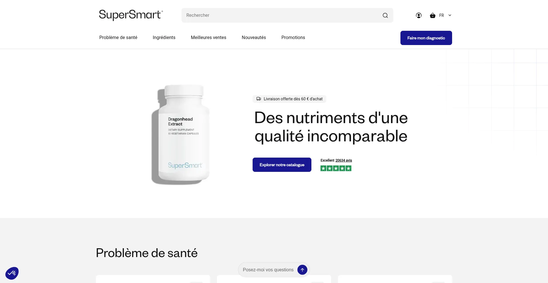 Website screenshot of Supersmart.com