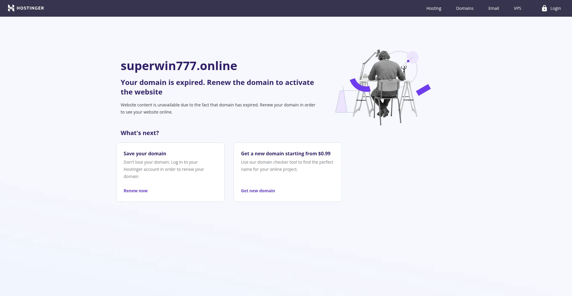Website screenshot of Superwin777.online