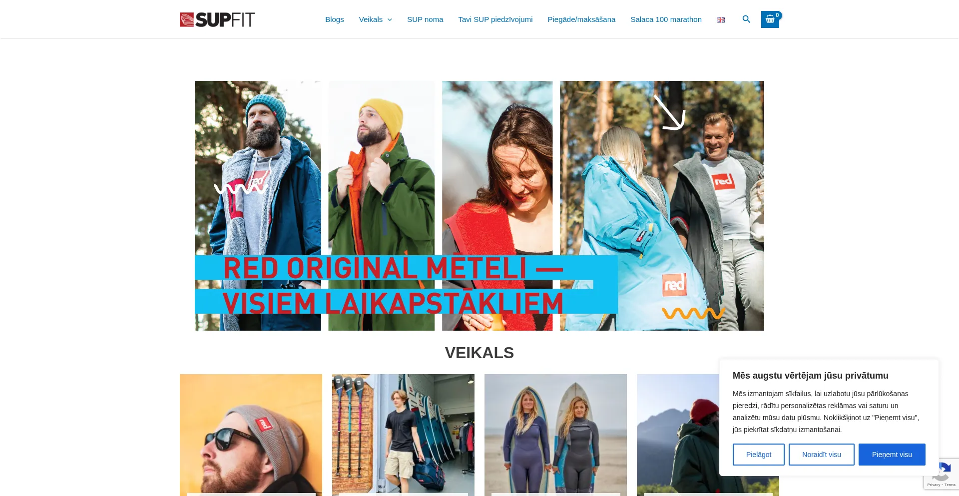 Website screenshot of Supfit.lv