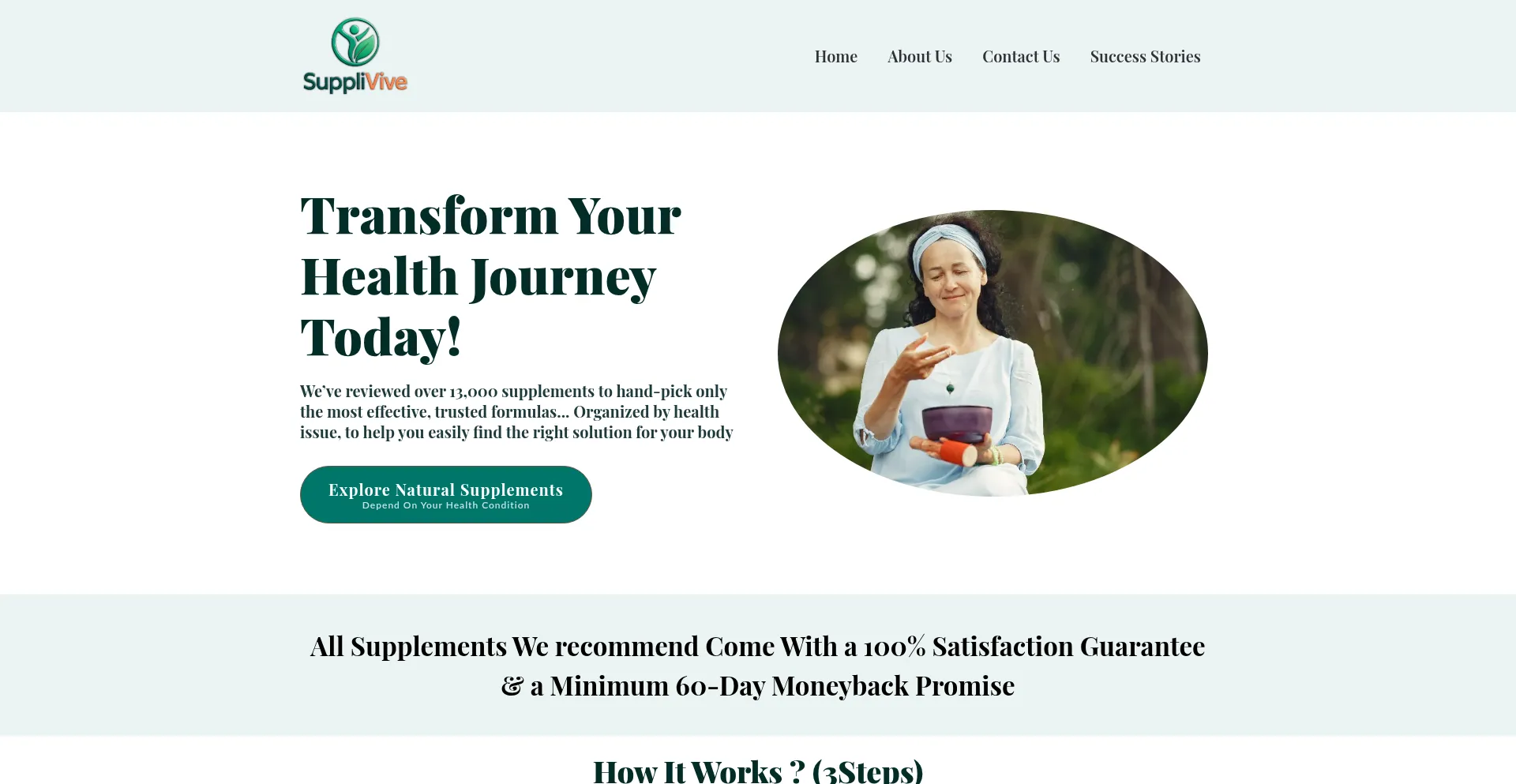 Website screenshot of Supplivive.com