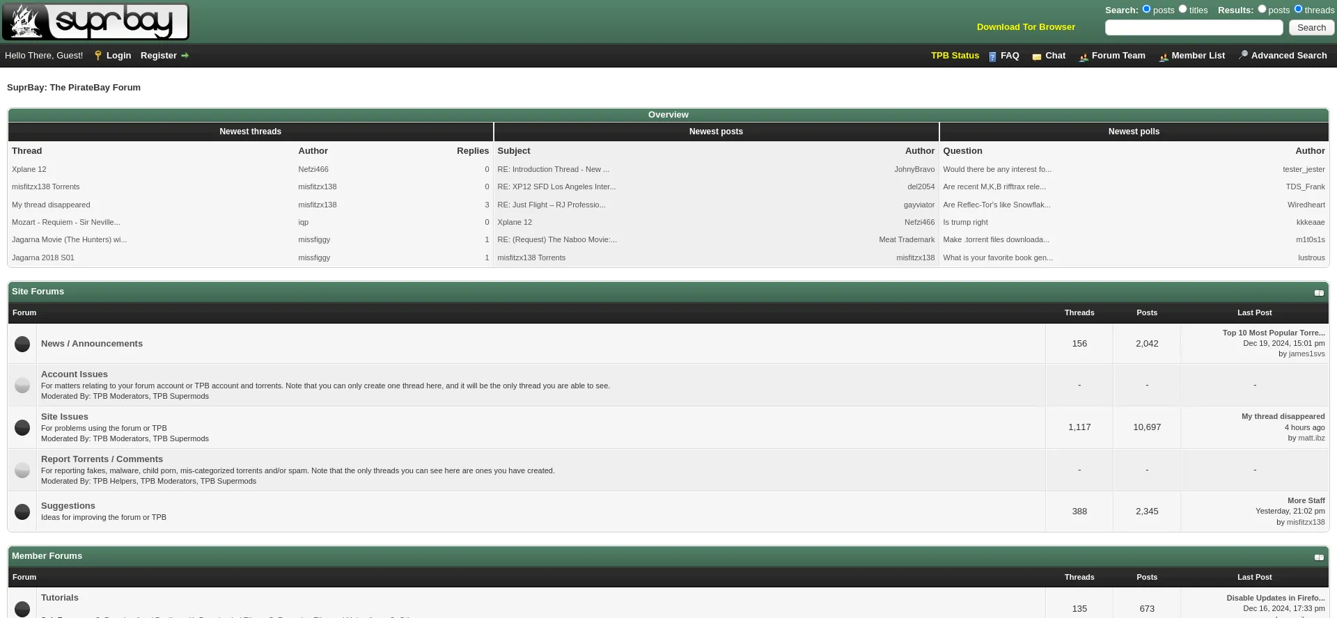 Website screenshot of Suprbay.org