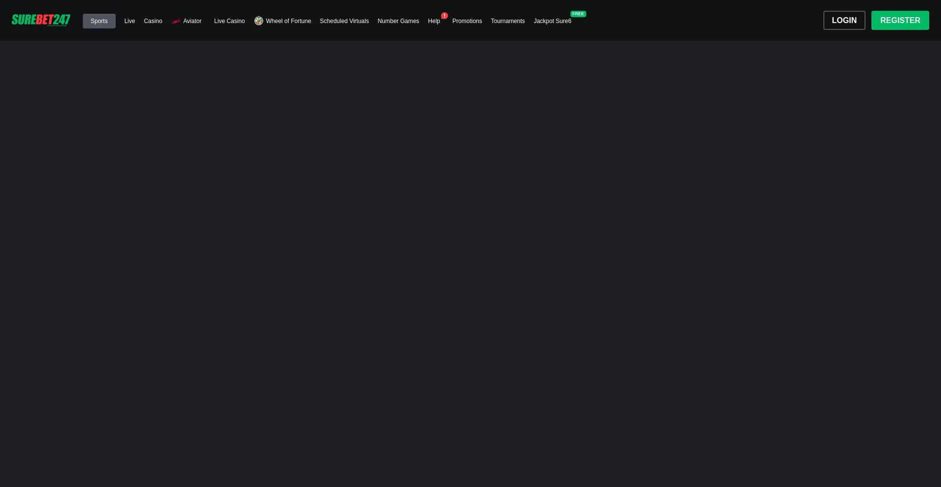 Website screenshot of Surebet247.com