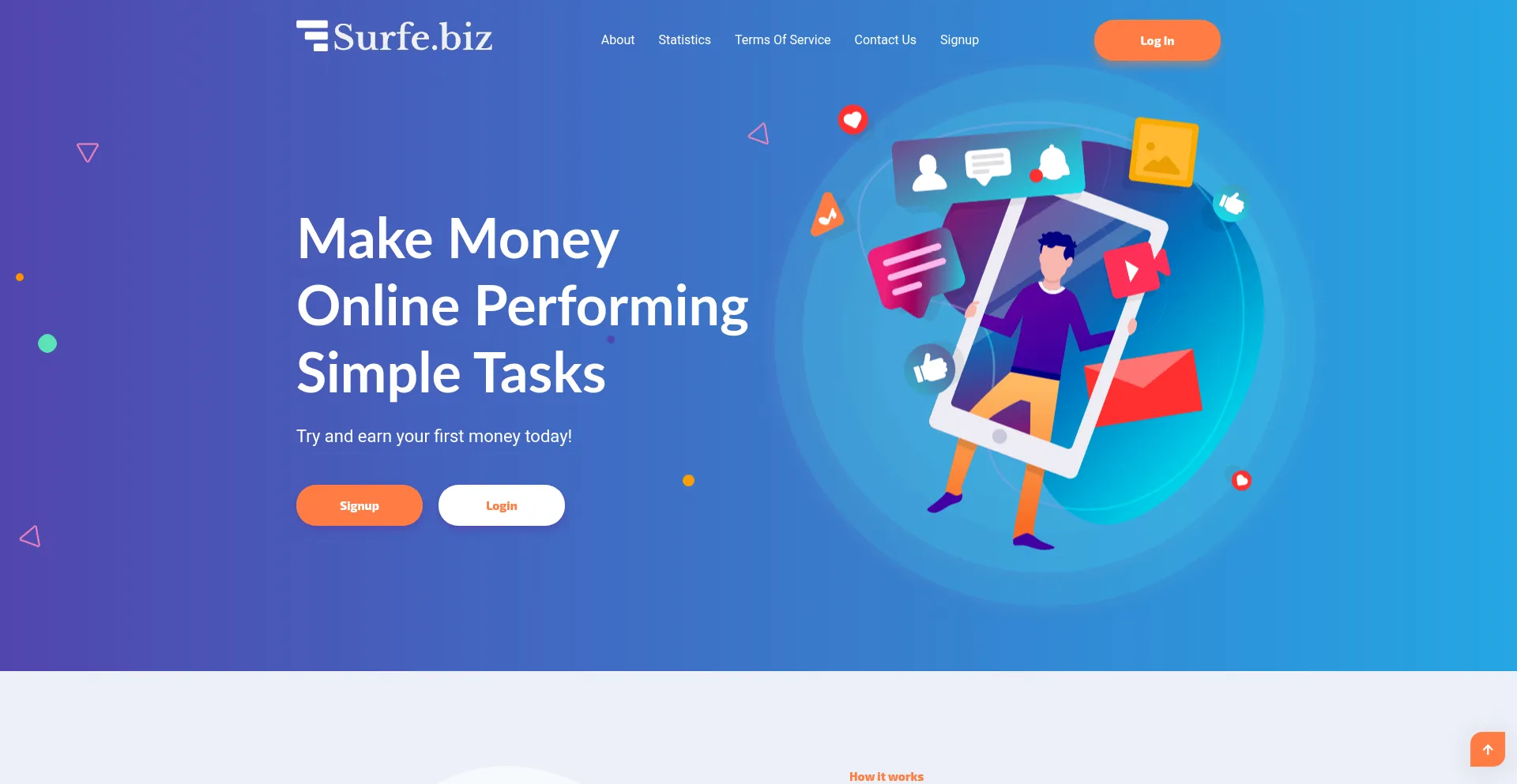 Website screenshot of Surfe.biz
