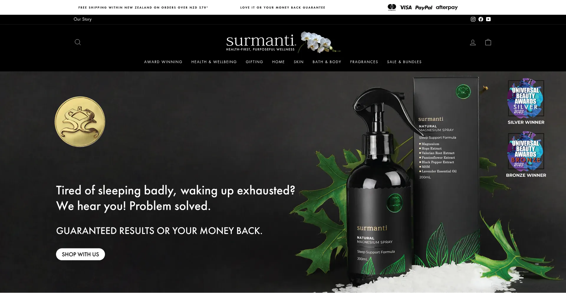 Website screenshot of Surmanti.co.nz