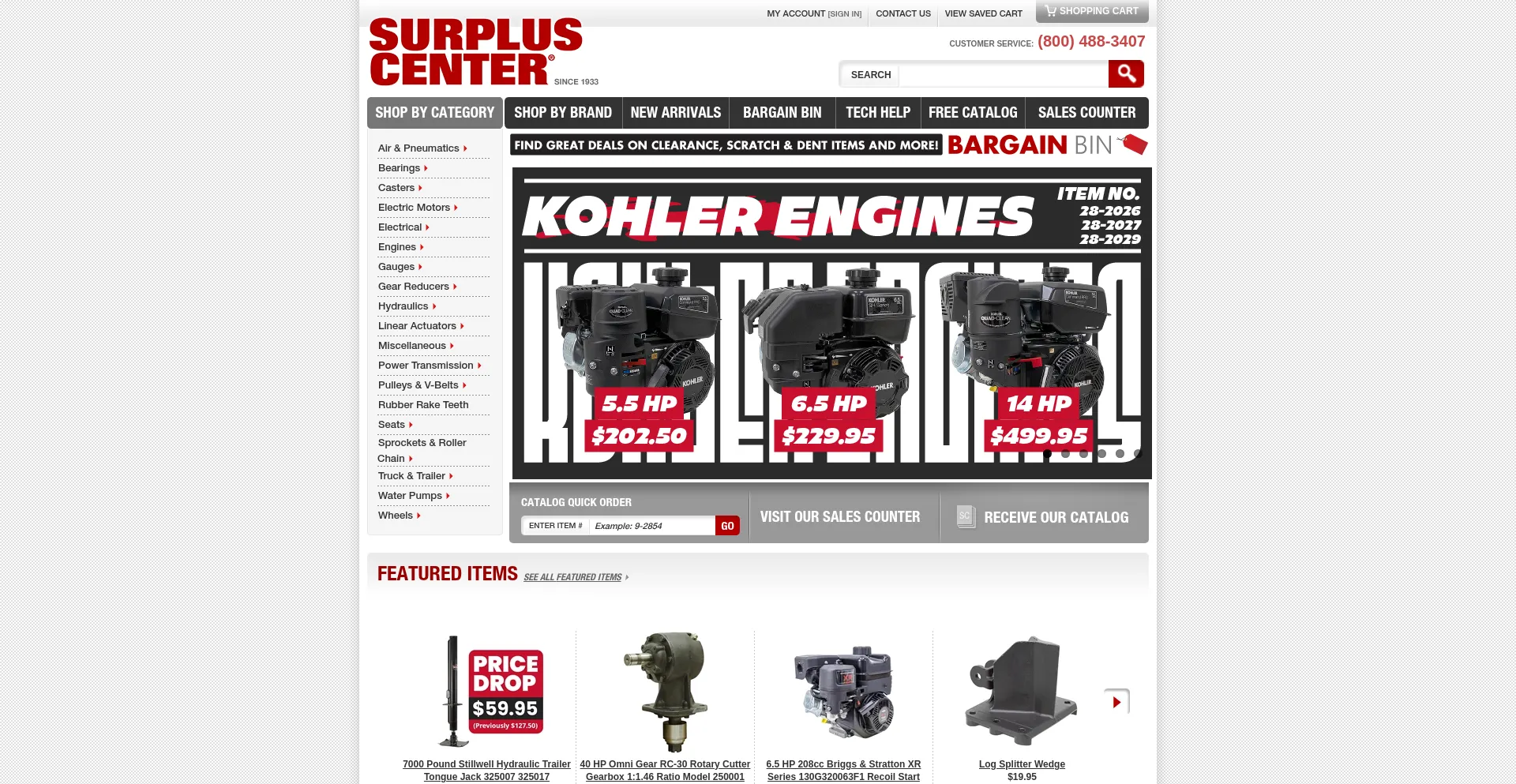 Website screenshot of Surpluscenter.com
