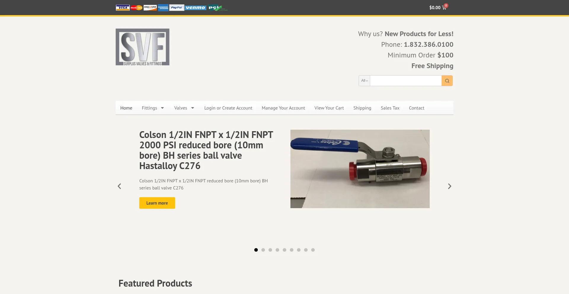 Surplusvalvesfittings.com Screenshot
