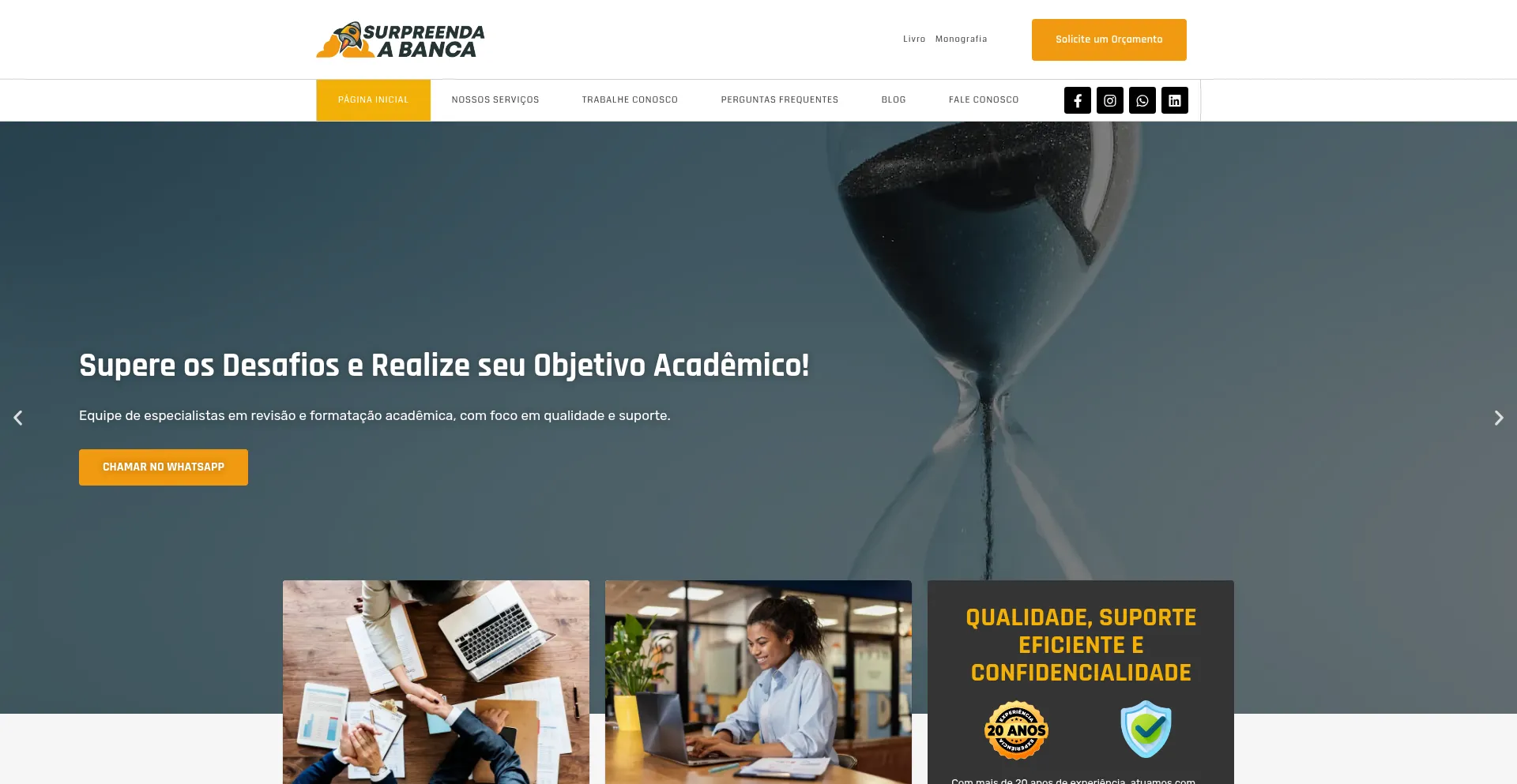 Website screenshot of Surpreendaabanca.com.br
