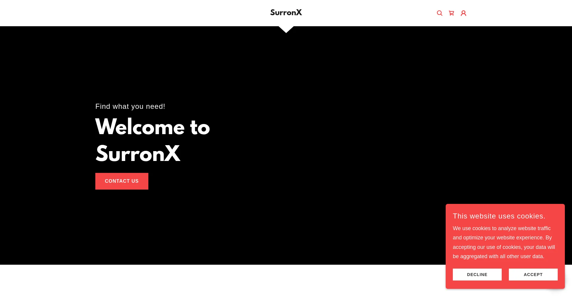 Website screenshot of Surronx.godaddysites.com