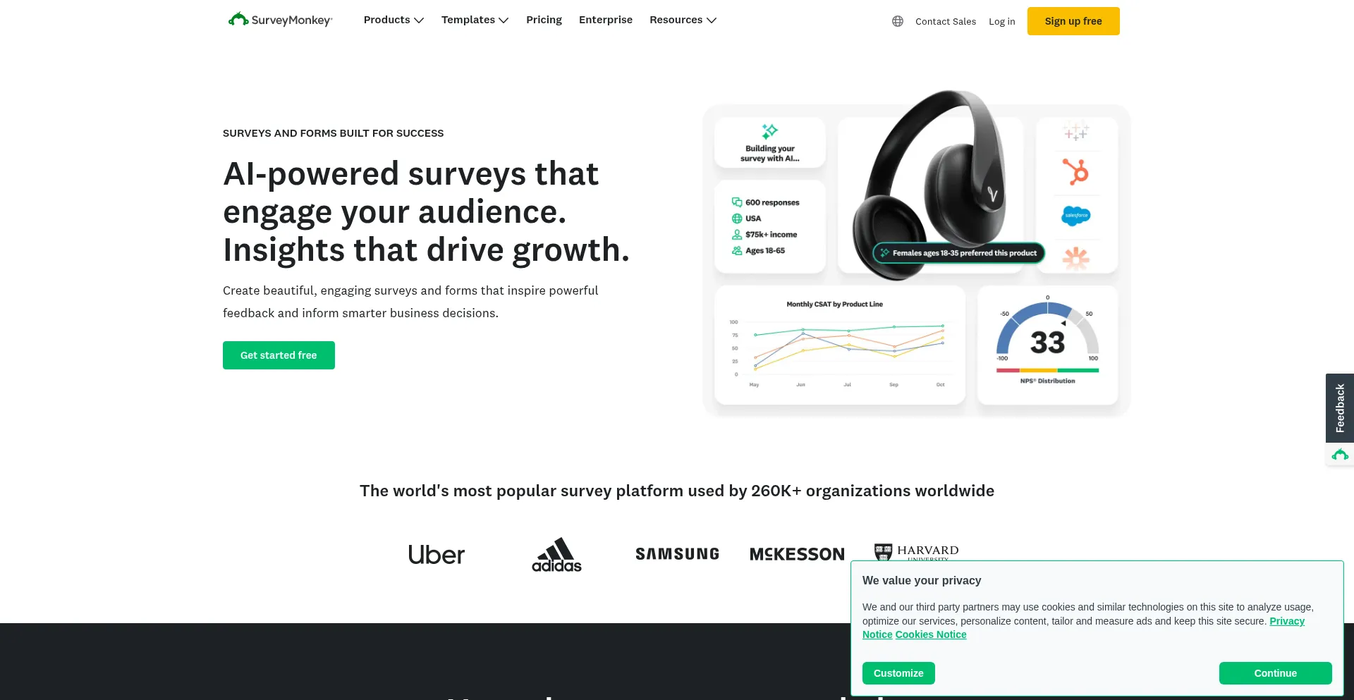 Website screenshot of Surveymonkeyuser.com
