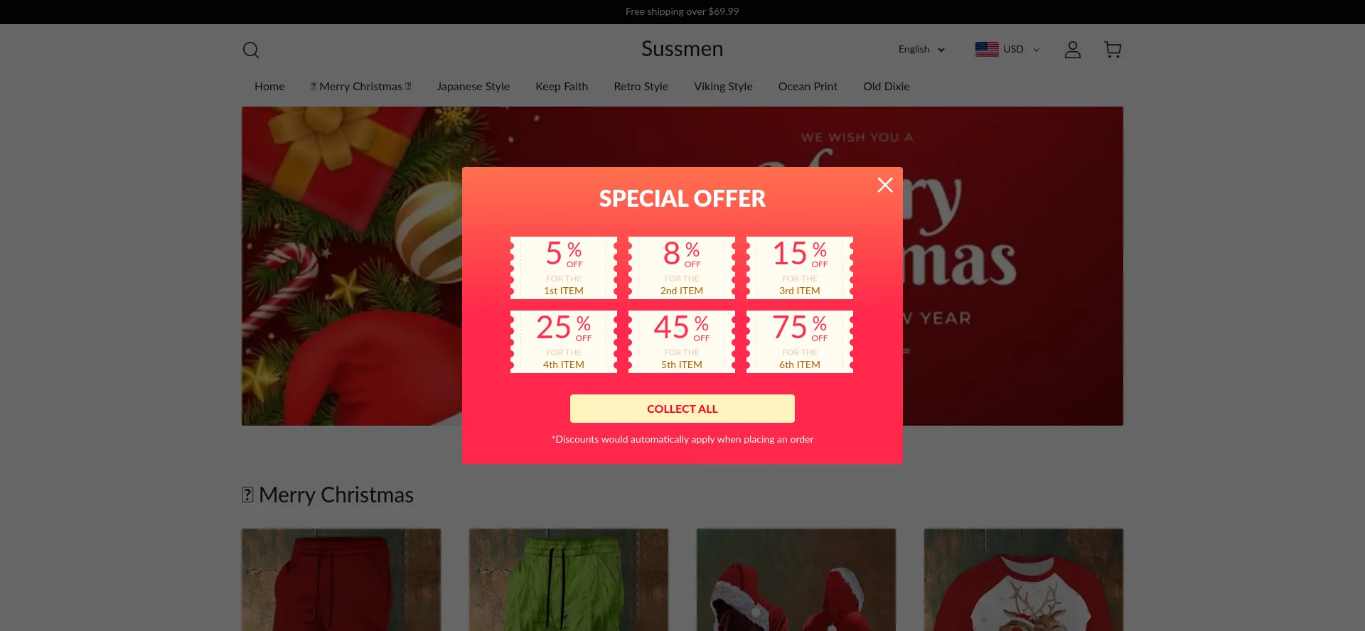 Website screenshot of Sussmen.com
