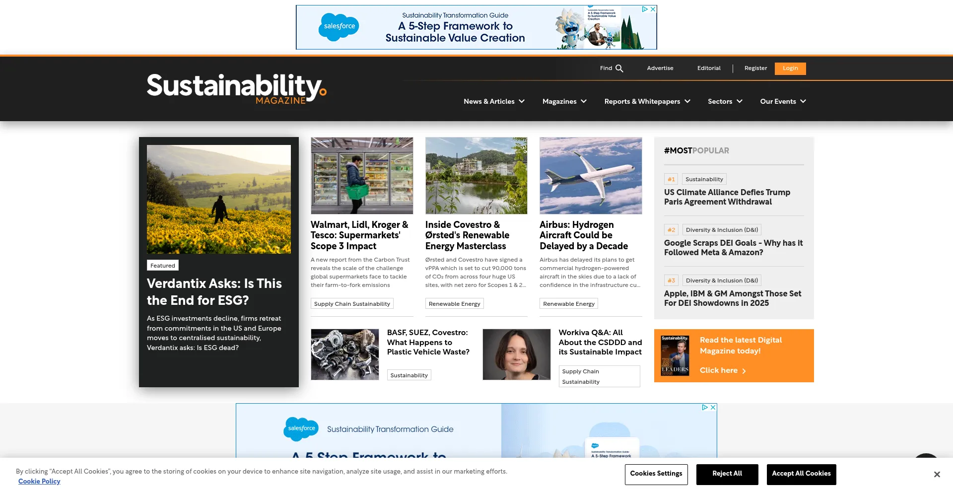 Website screenshot of Sustainabilitymag.com