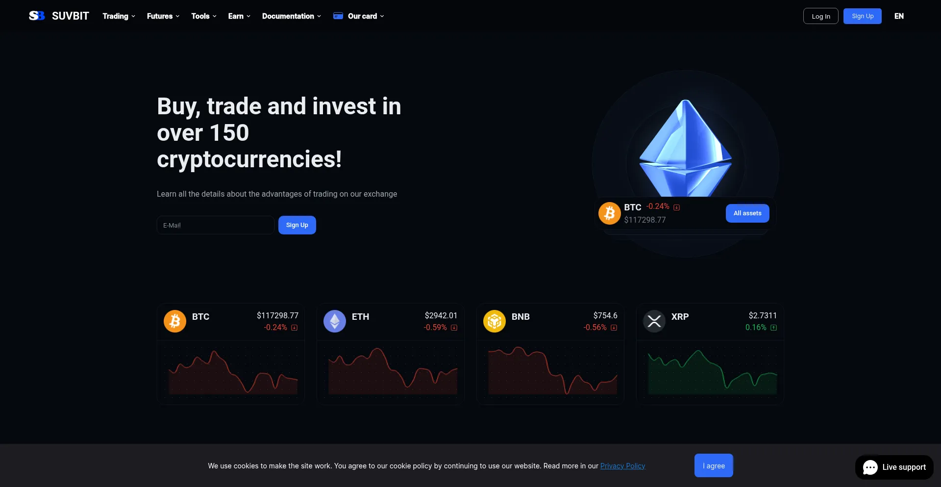 Website screenshot of Suvbit.com