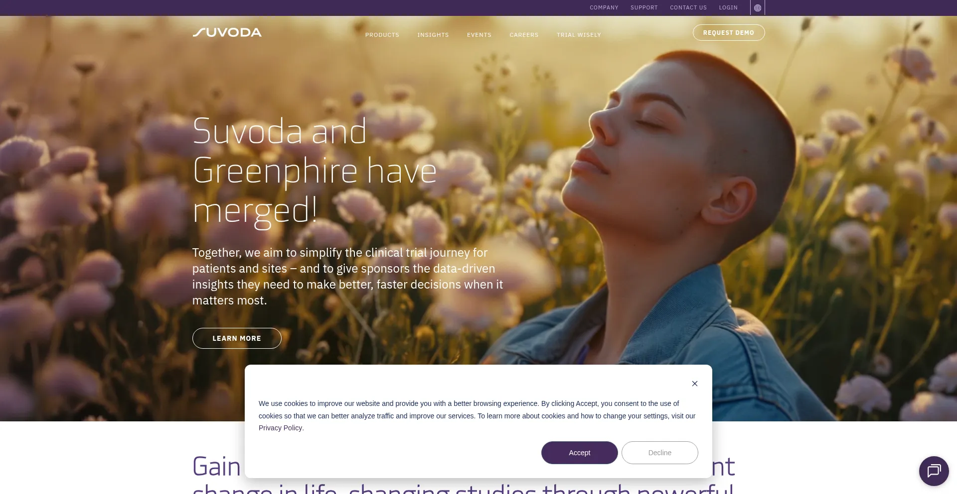 Website screenshot of Suvoda.com