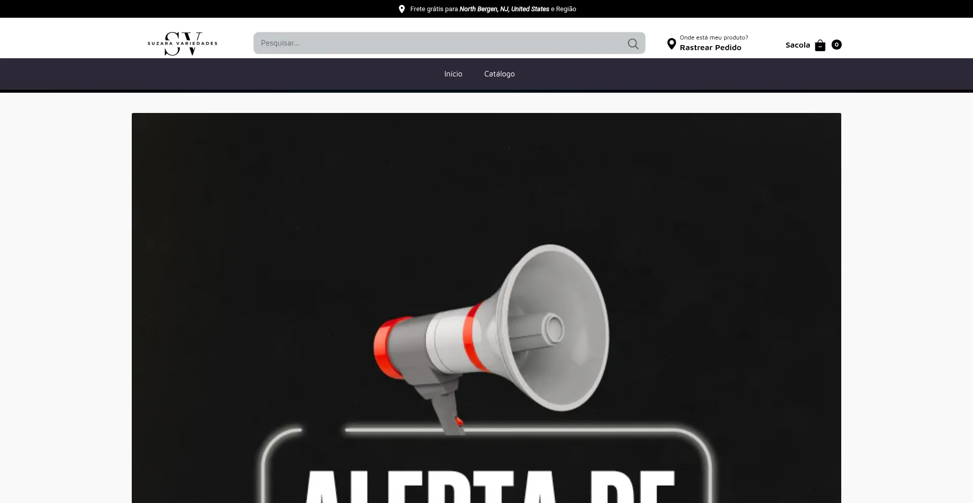 Website screenshot of Suzaravariedades.store