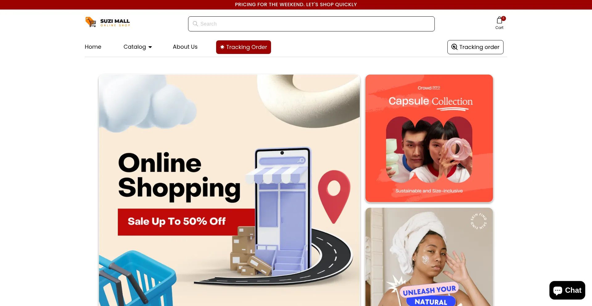 Website screenshot of Suzimall.com