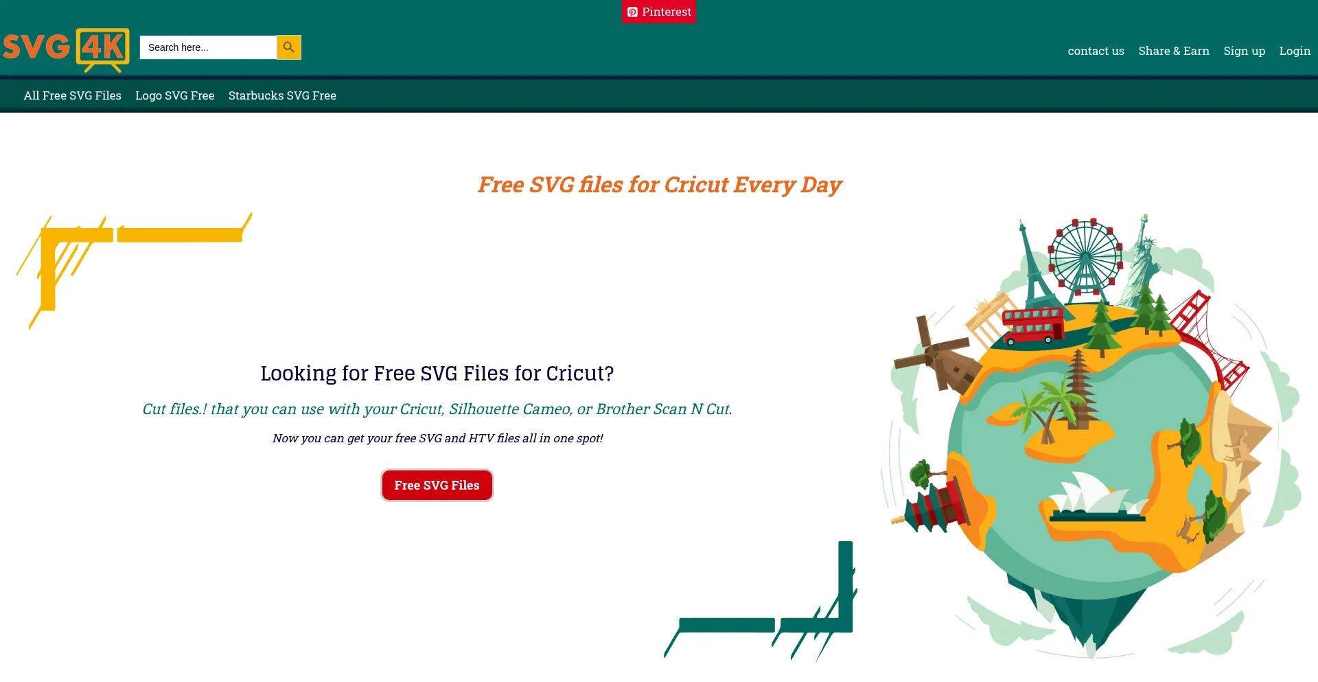 Website screenshot of Svg4k.com