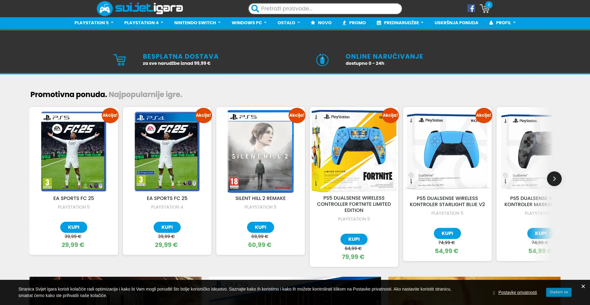 Website screenshot of Svijet-igara.hr
