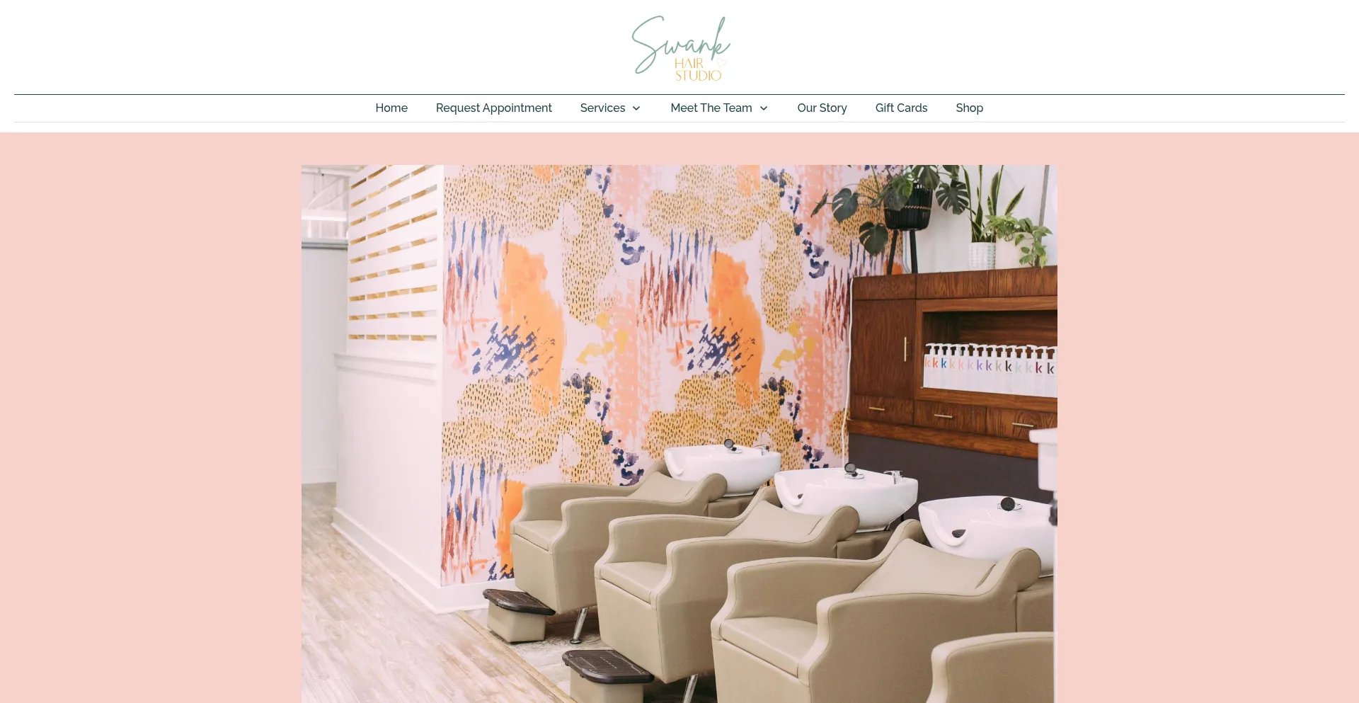 Website screenshot of Swankhairstudio.com