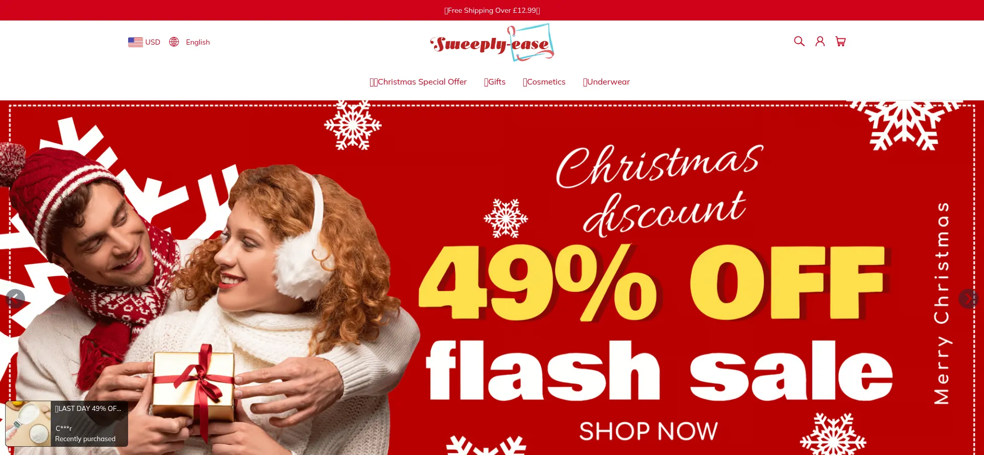 Website screenshot of Sweeply-ease.co.uk