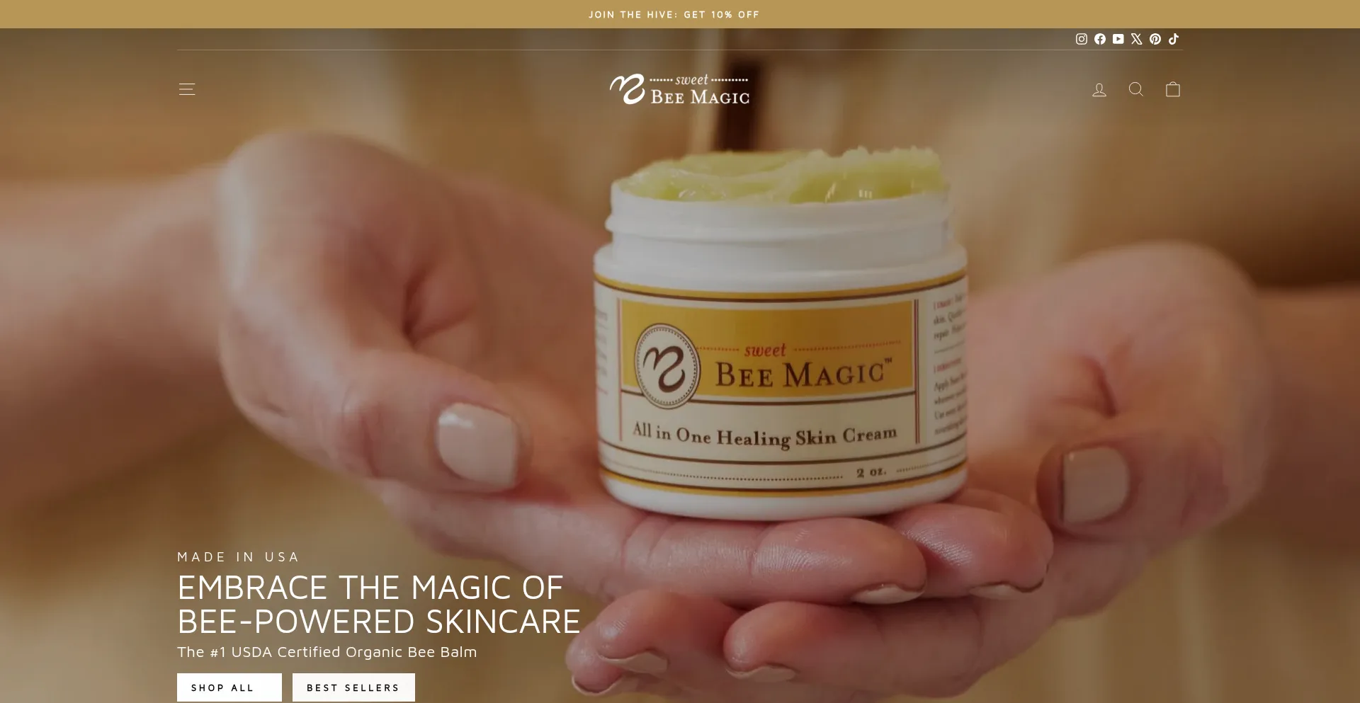 Website screenshot of Sweetbeenaturals.com
