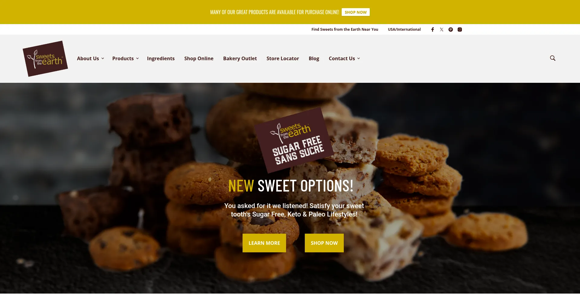 Sweetsfromtheearth.com Screenshot