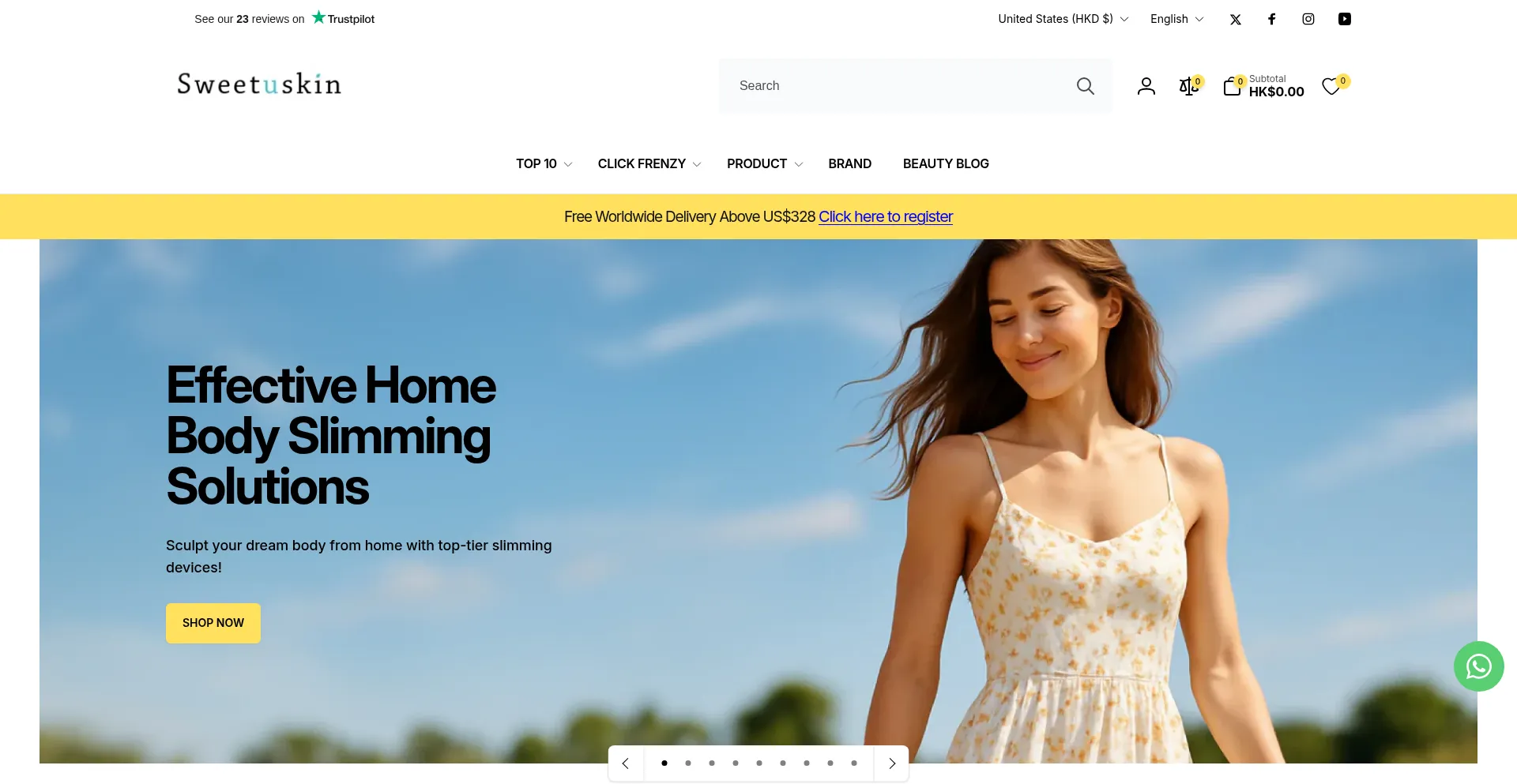 Website screenshot of Sweetuskin.com