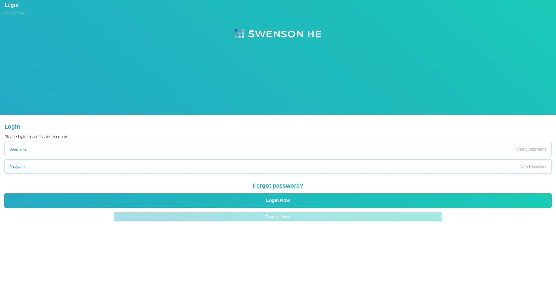Website screenshot of Swensonhevip.com