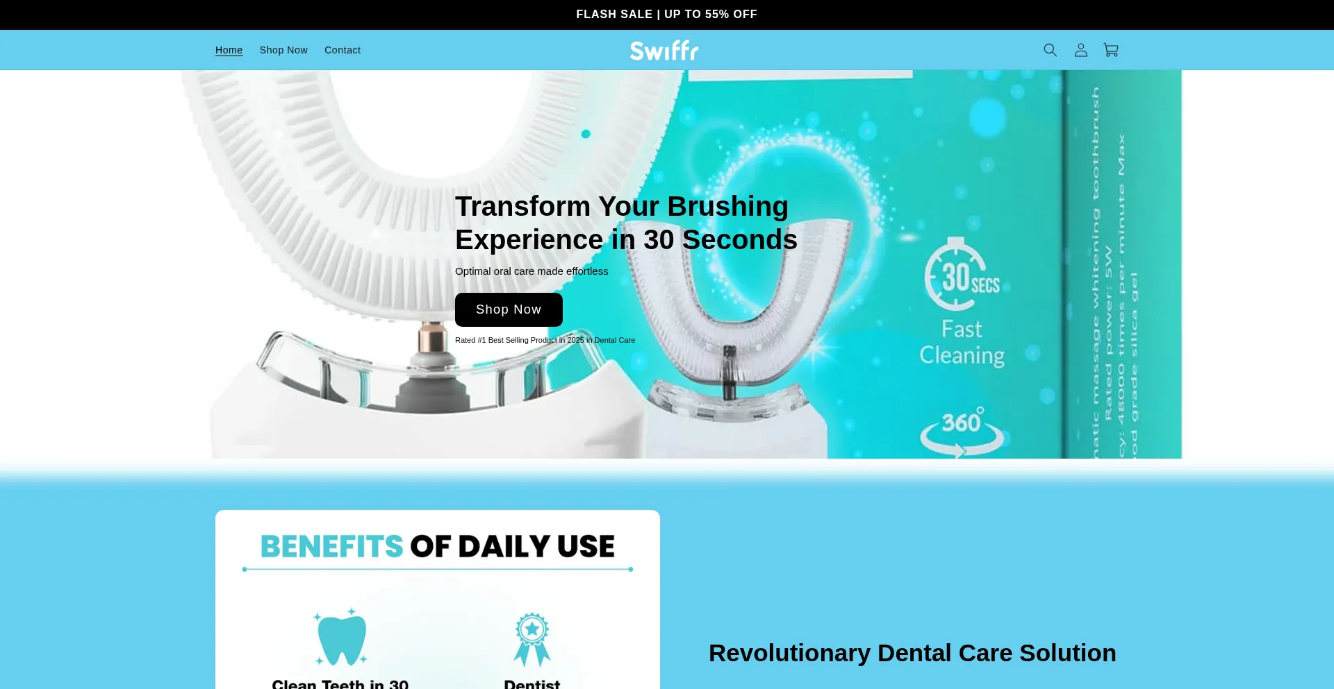 Website screenshot of Swiffr.com