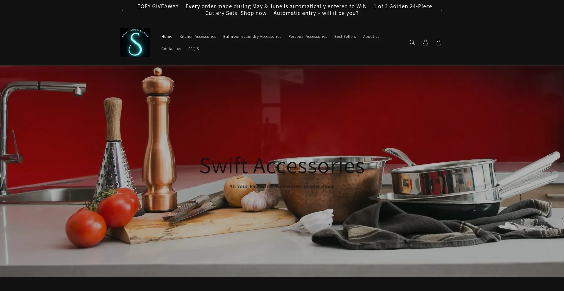 Website screenshot of Swift-accessories.com