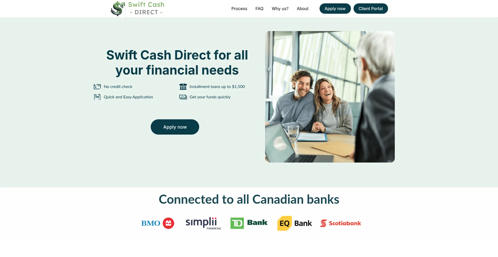 Website screenshot of Swiftcashdirect.com