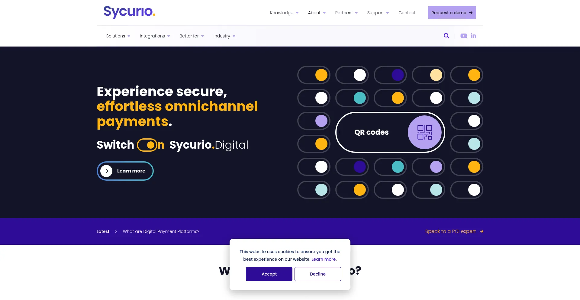 Website screenshot of Sycurio.com