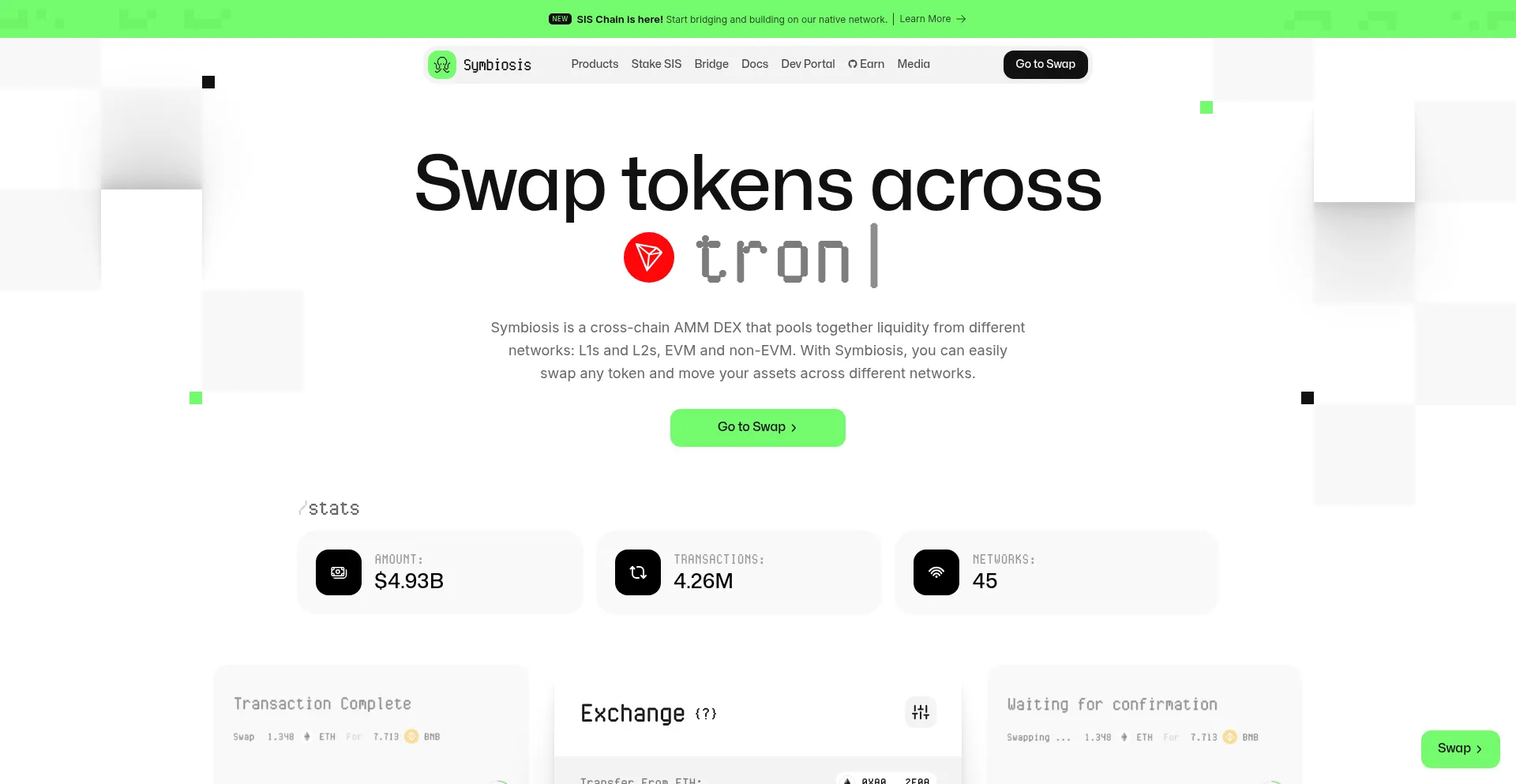 Website screenshot of Symbiosis.finance