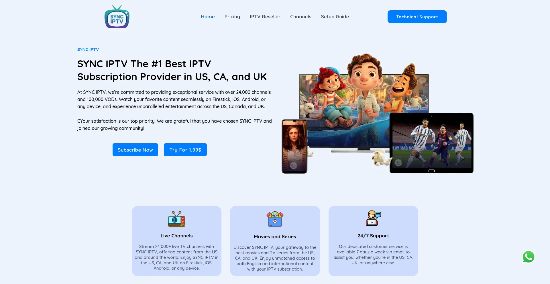 Website screenshot of Synciptv.shop