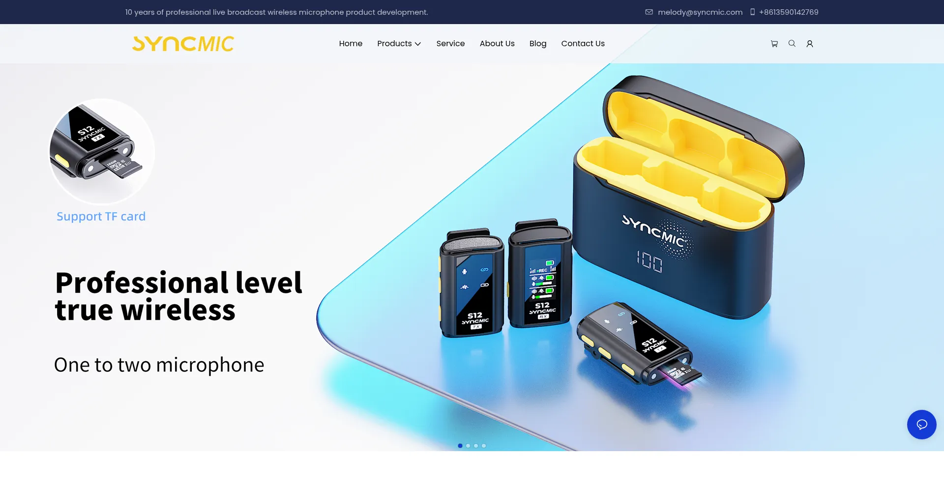 Website screenshot of Syncmic.com