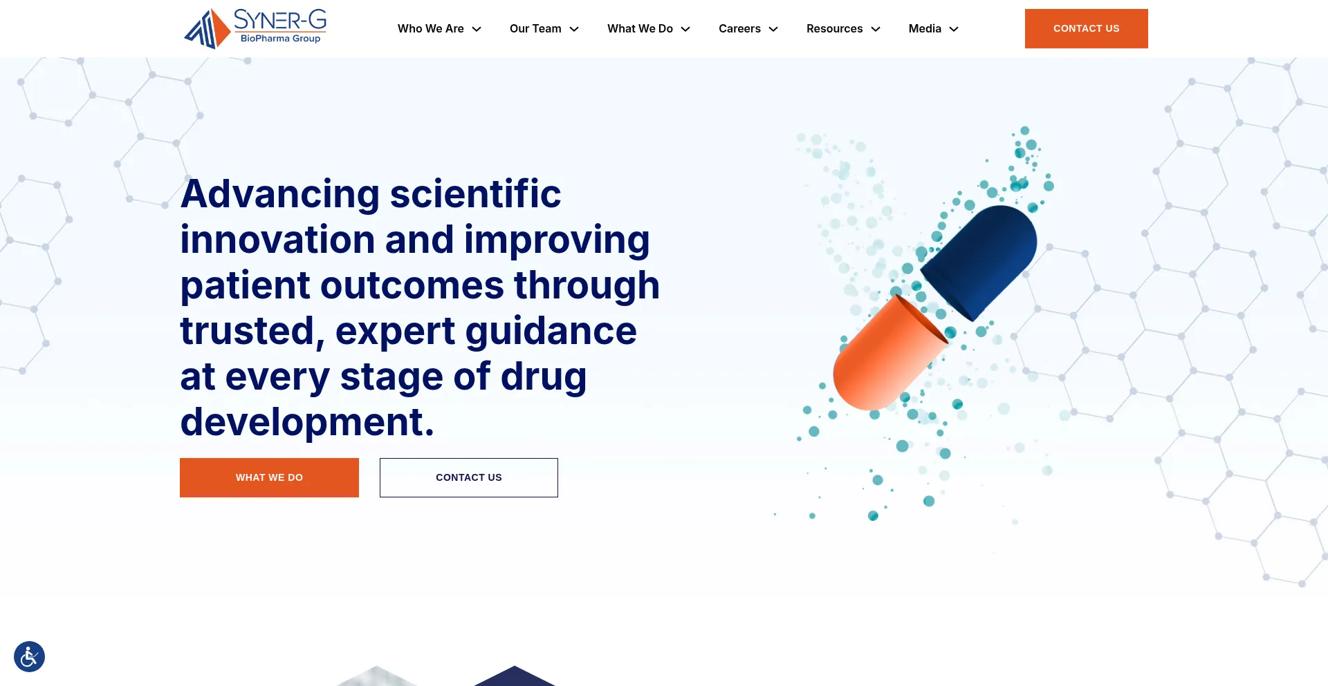 Website screenshot of Synergbiopharma.com