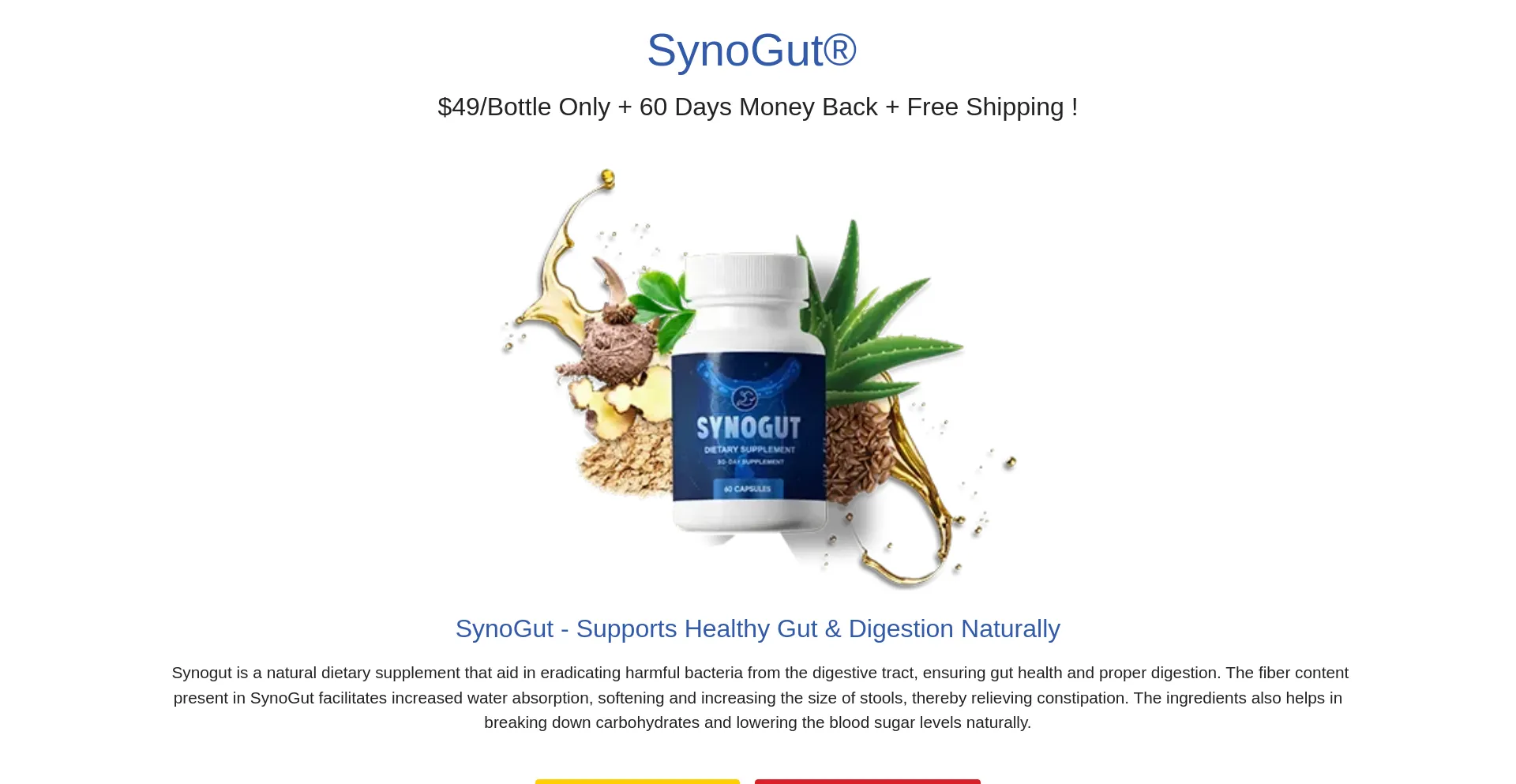 Website screenshot of Synogut-buy.com